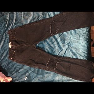 The Ankle Straight Ultra High Rise Black Jeans